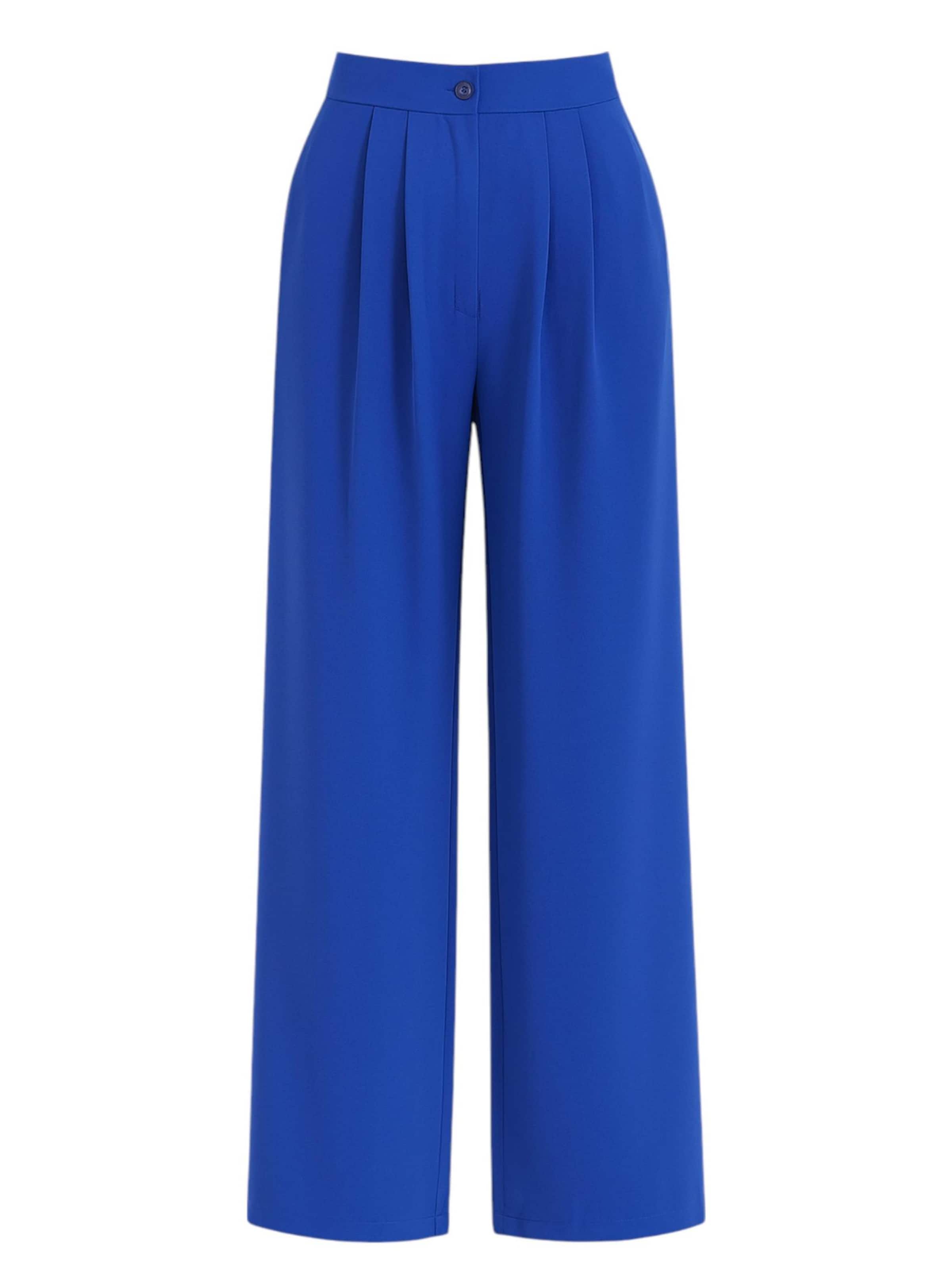 Wide leg Pantaloni con pieghe 'ALYA' di fashionshowcase in blu: frontale