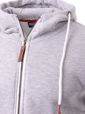 Reslad Sweatjacke 'Sweatjacke Zipper High' in Grau