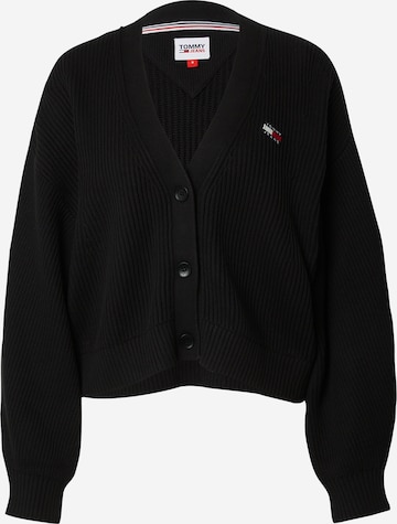 Tommy Jeans Strickjacke 'Essential' in Schwarz: predná strana