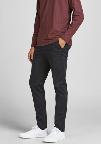 Jack & Jones Plus Slim fit Chino Pants 'JJIMARCO' in Black: front