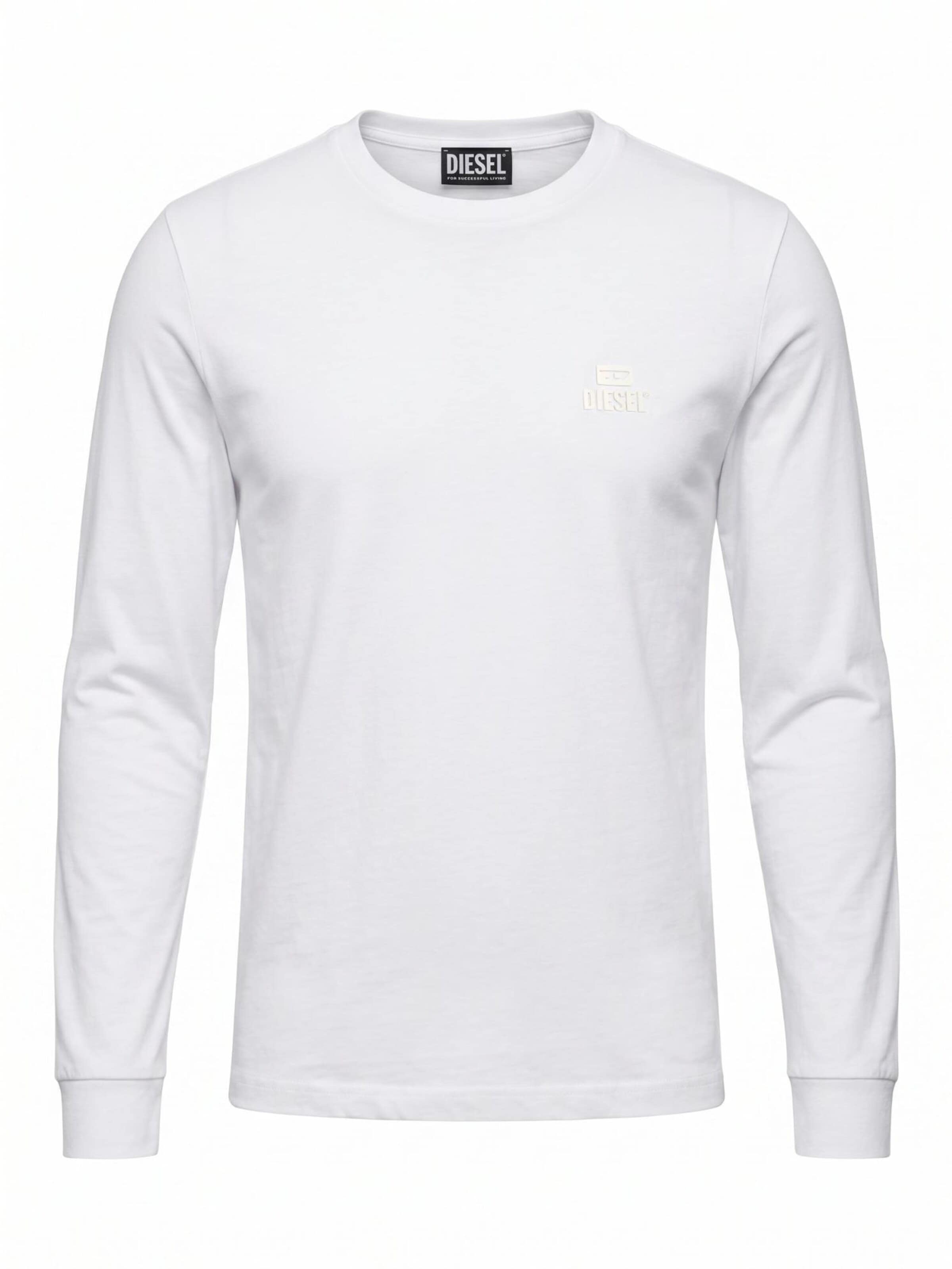 DIESEL Koszulka 'T-DIEGO-LONG-A-R-HD-NEW' w kolorze biały: przód