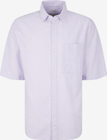 TOM TAILOR DENIM Button Up Shirt in Purple: front