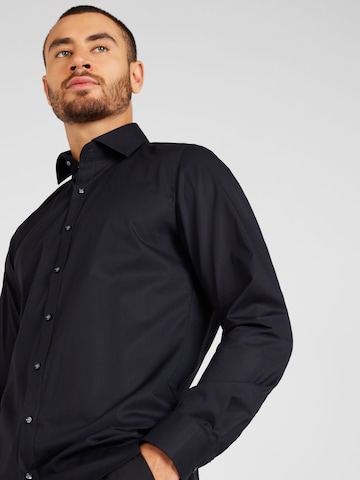 OLYMP - Regular Fit Camisa clássica 'Level 5' em preto