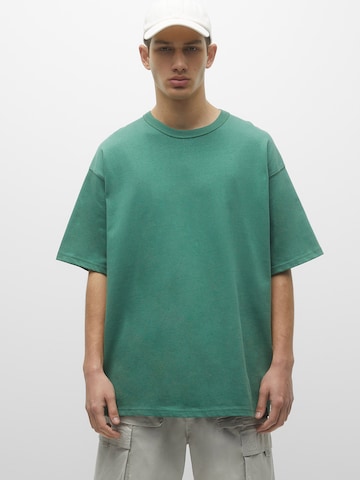 T-Shirt Pull&Bear en vert : devant