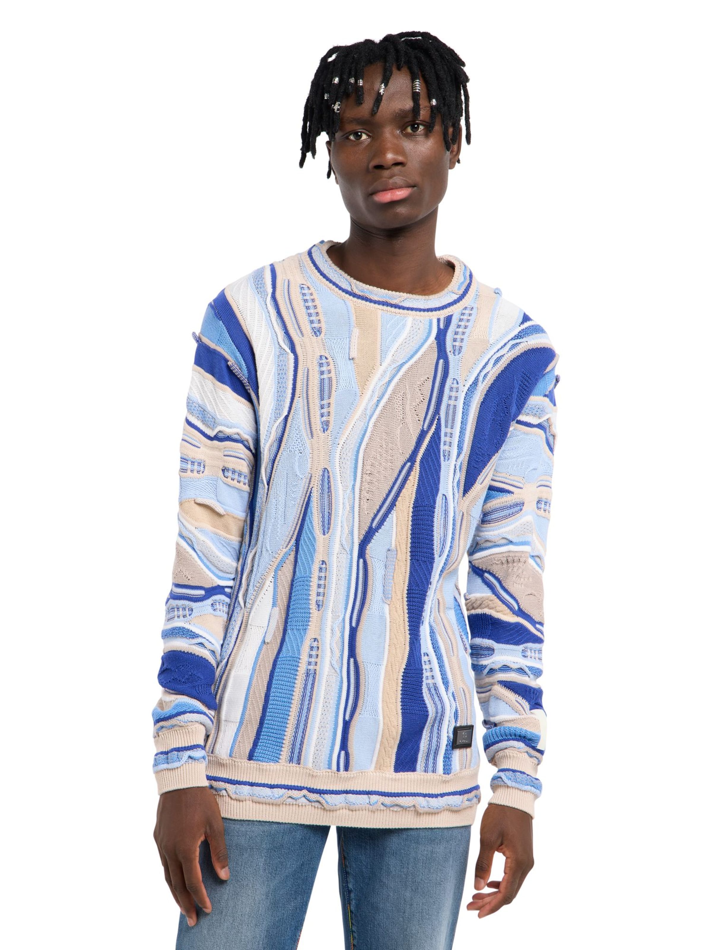 Pull-over 'Fazio' Carlo Colucci en bleu : devant