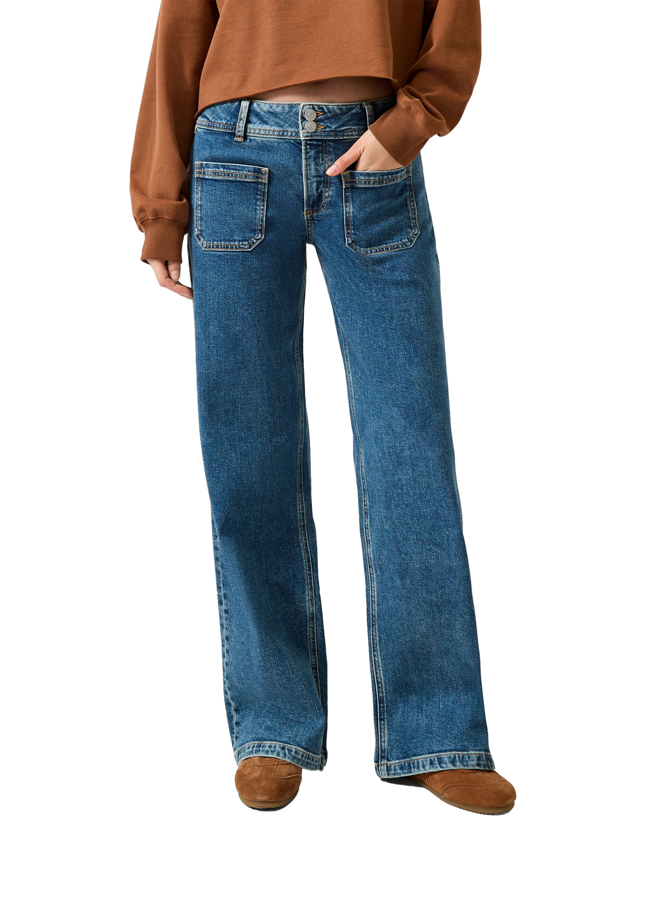 QS Wide Leg Jeans 'Catie' in Blau: Vorderseite