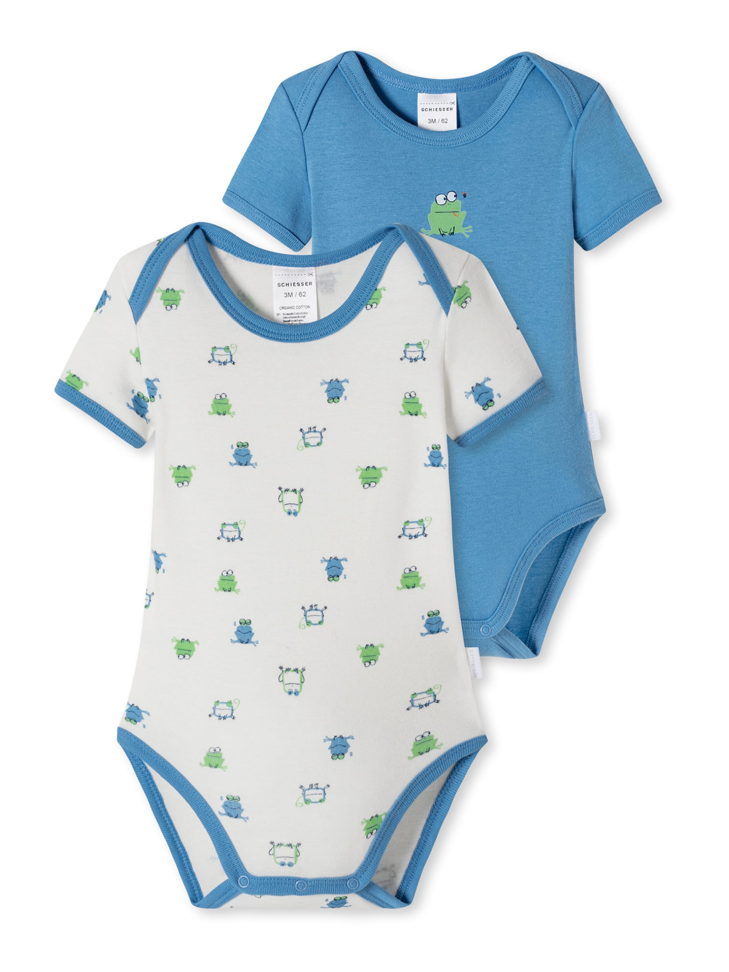 SCHIESSER Romper/bodysuit ' Nature Love Organic Cotton ' in Blue: front