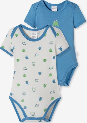 Barboteuse / body ' Nature Love Organic Cotton ' SCHIESSER en bleu : devant