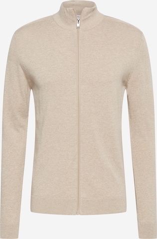 SELECTED HOMME Gebreid vest 'Berg' in Beige: voorkant