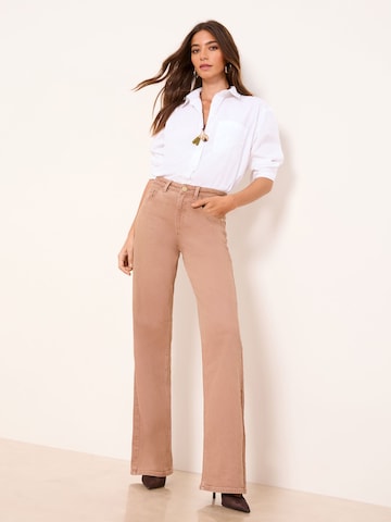 Lipsy Широкий Джинсы в Коричневый