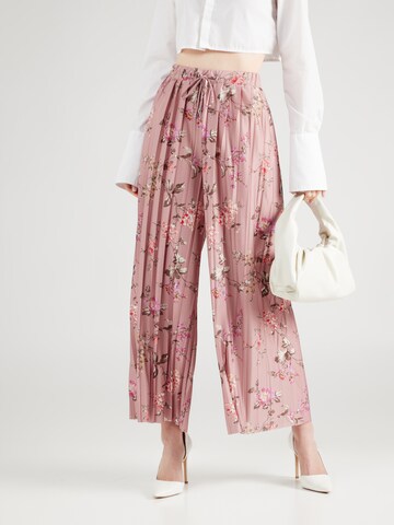 ABOUT YOU Laiad sääred Viikidega püksid 'Viviana Trousers', värv roosa: eest vaates