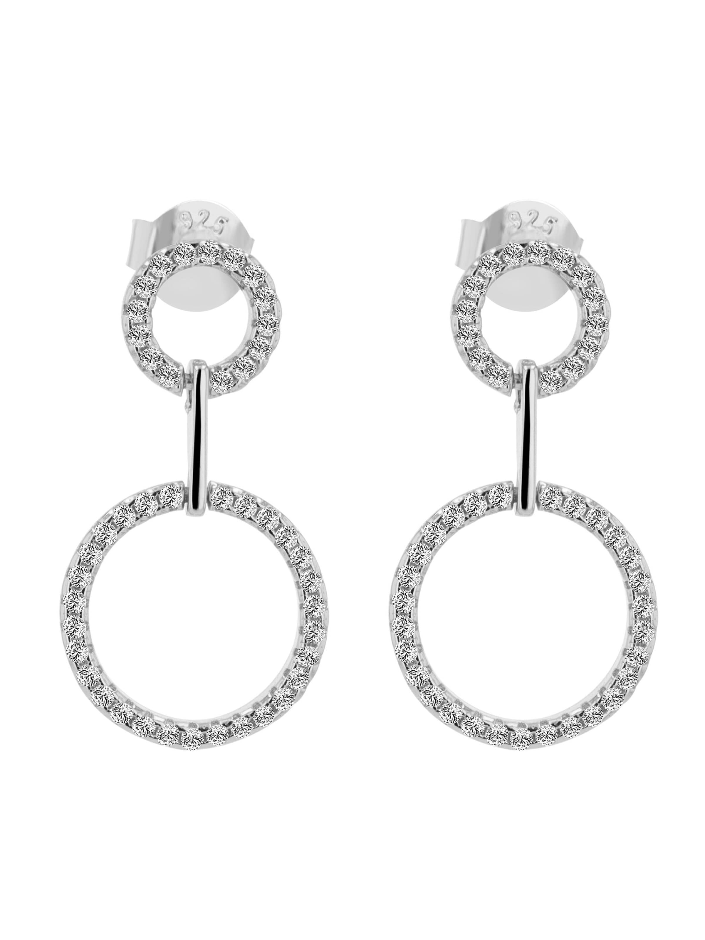 Akzent Earrings '"Caroline" aus 925 Sterlingsilber, rhodiniert, langlebig' in Silver: front