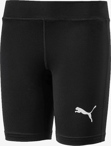 PUMA Skinny Workout Pants in Black: front