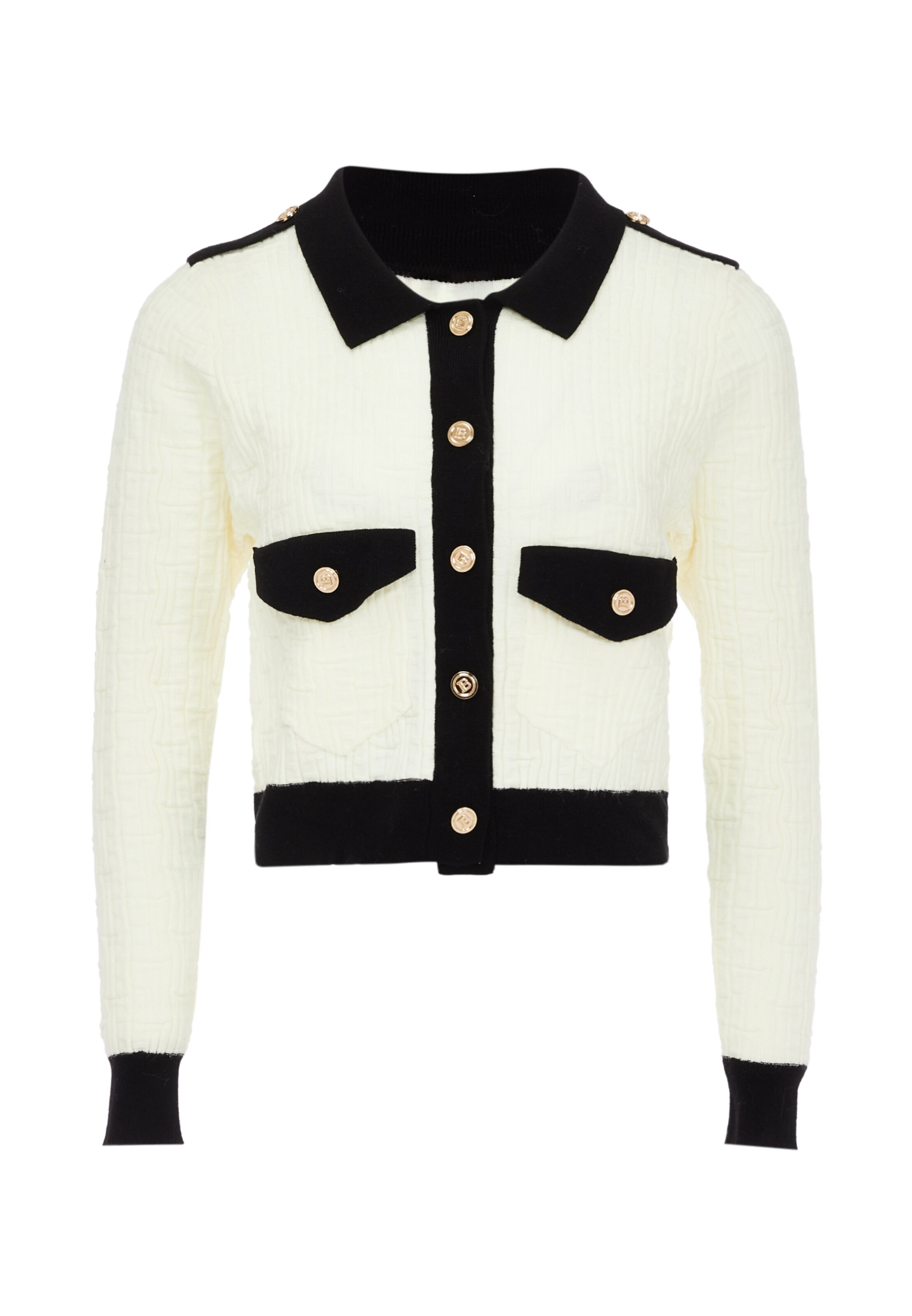 CHANI Gebreid vest in Wit: voorkant