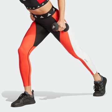 Skinny Pantalon de sport 'Techfit Colorblock' ADIDAS PERFORMANCE en rouge