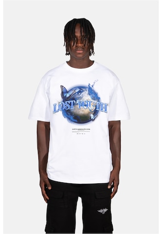 Lost Youth Shirt 'World' in White: front