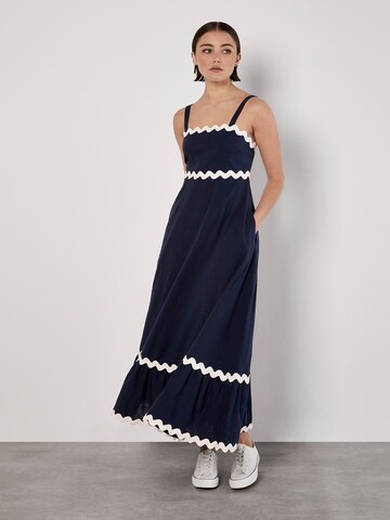 Robe 'Ric Rac Trim' Apricot en bleu : devant
