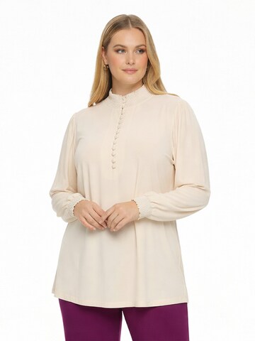 YOEK Tuniek in Beige: voorkant