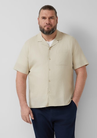 s.Oliver Regular fit Button Up Shirt in Beige: front