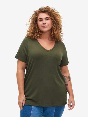 Zizzi - Camisa 'Carly' em verde: frente