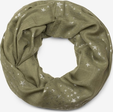 styleBREAKER Schlauchschal 'Loop Schal mit Metallic Sterne Print' in Grün: Vorderseite