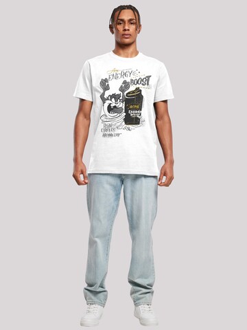 T-Shirt 'Looney Tunes Taz Energy Boost' F4NT4STIC en blanc