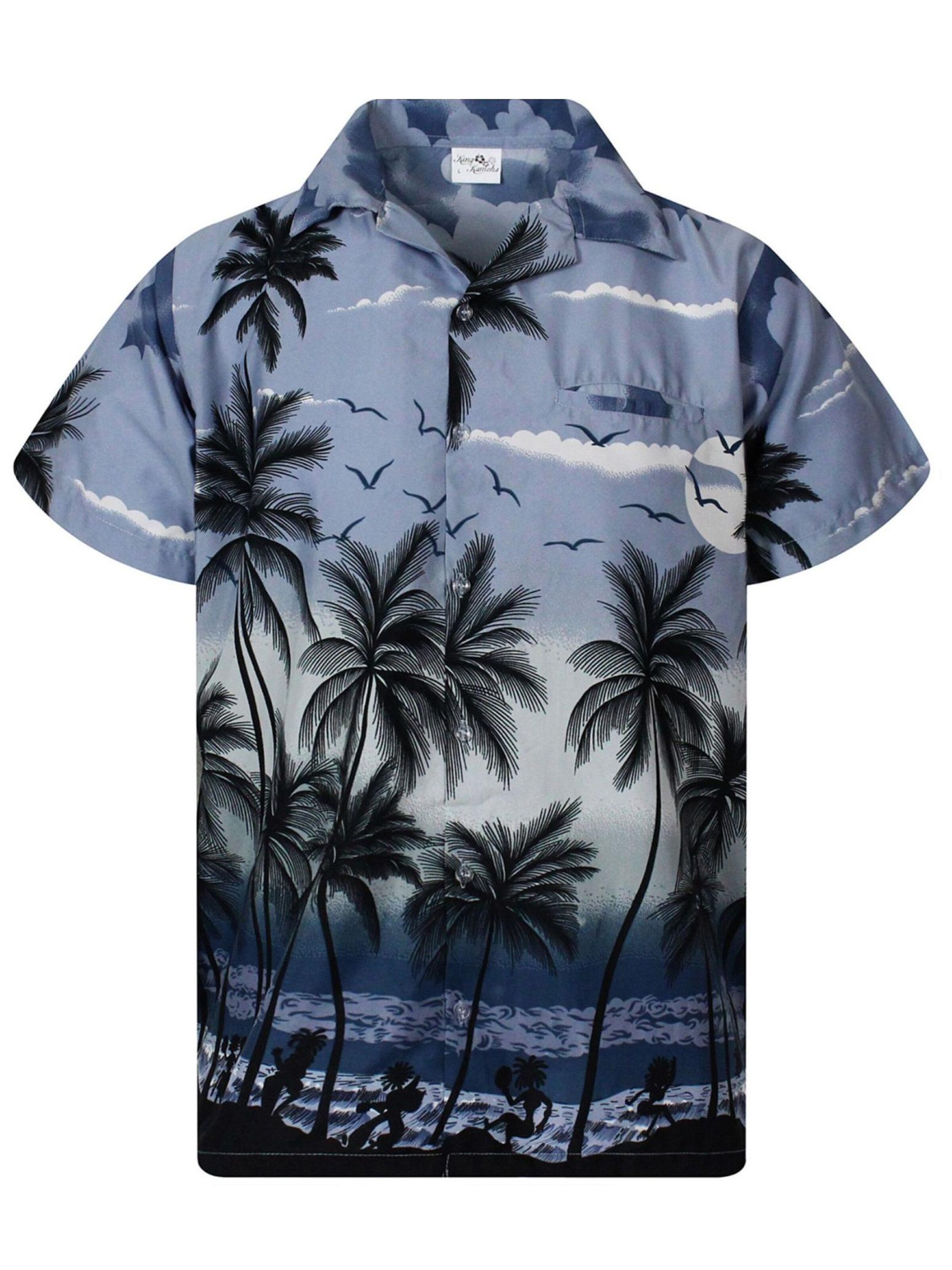 King Kameha Shirt 'Beach' in Grey: front