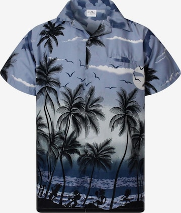 King Kameha Shirt 'Beach' in Grau: Vorderseite