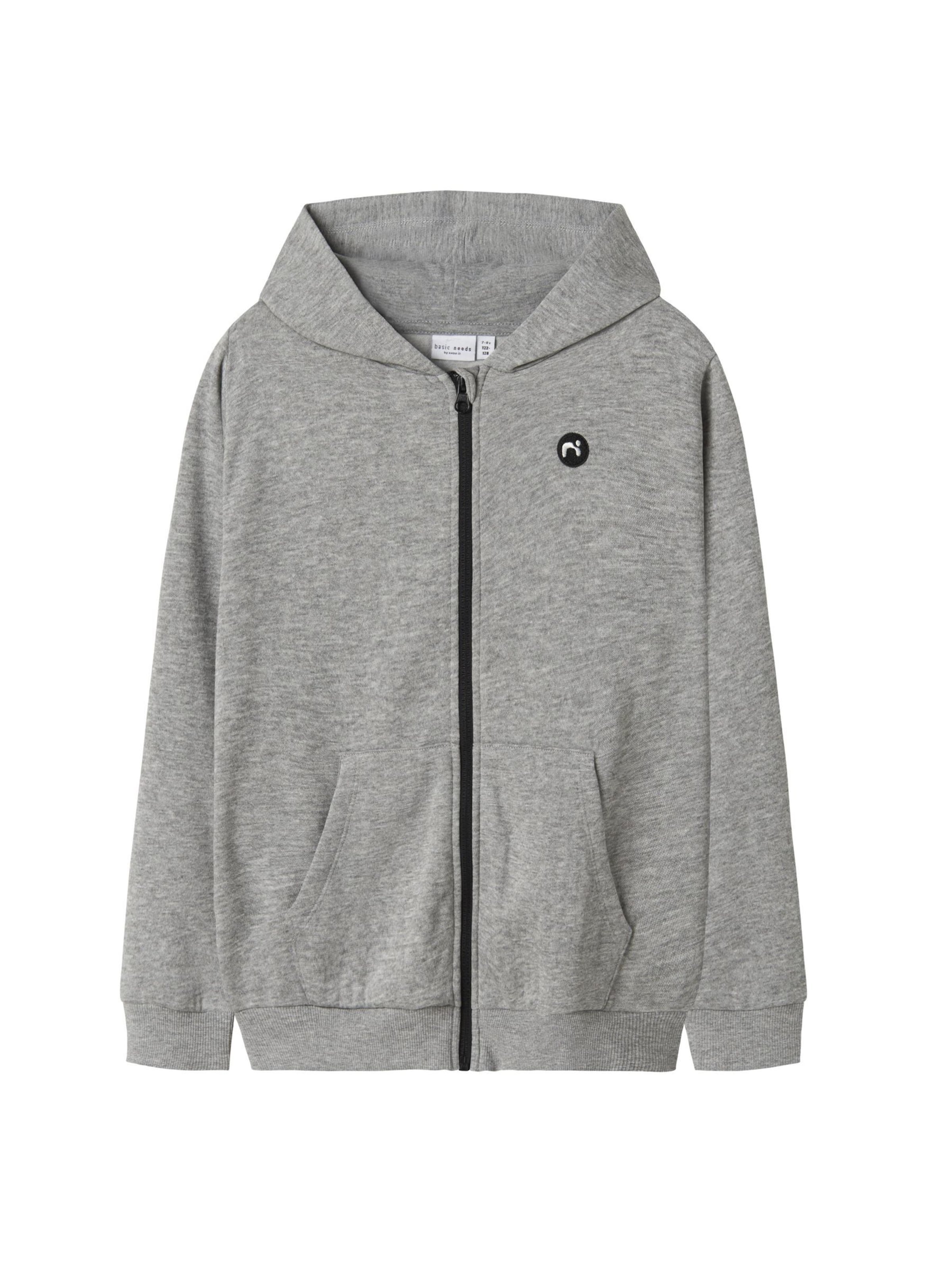 NAME IT Zip-Up Hoodie 'NKMVIMO' in Grey: front