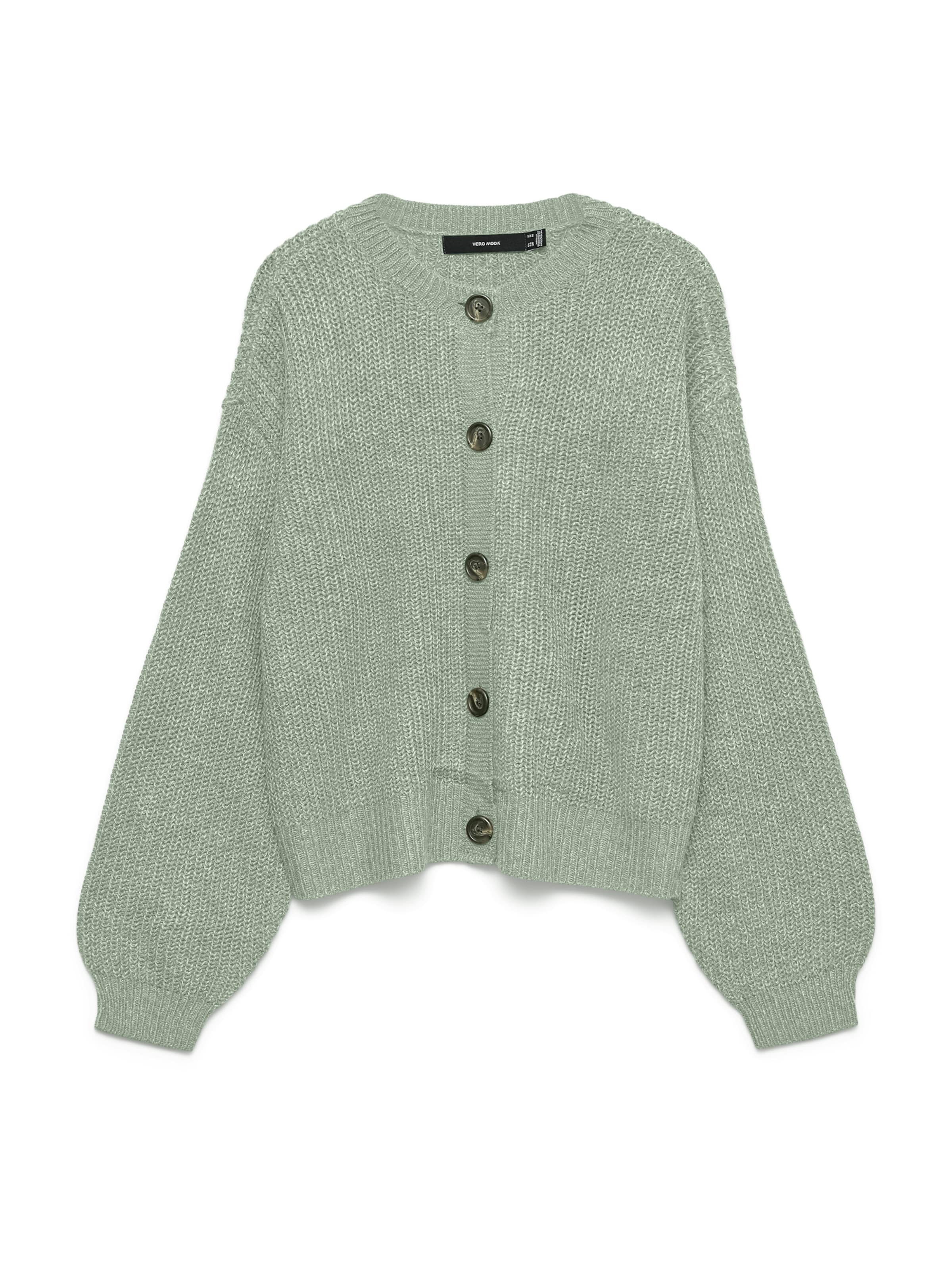 VERO MODA Knit Cardigan 'VMLEA' in Green: front