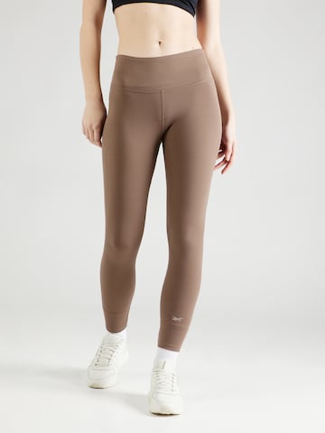 Reebok Skinny Sportbroek in Bruin: voorkant