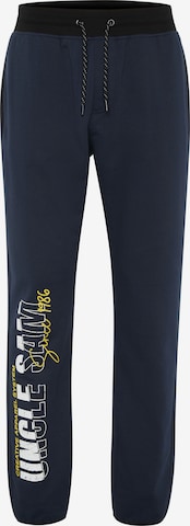 UNCLE SAM Regular Workout Pants in Blue: front
