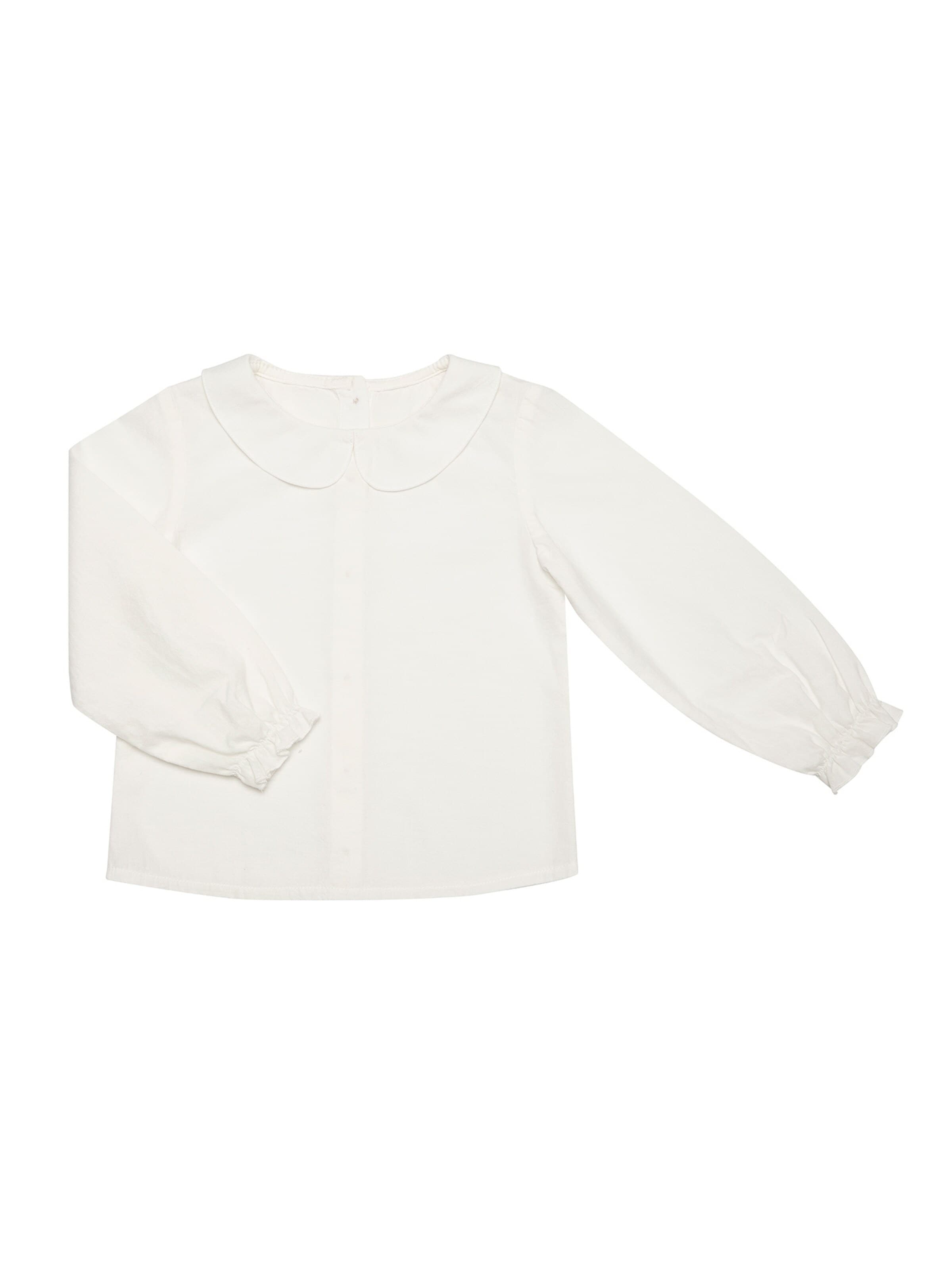 OrganicEra Blouse 'OrganicEra Organic Vual Peter Pan Collar Shirt' in White: front