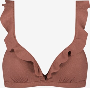 Beachlife Triangle Bikini Top 'Rouge' in Brown: front