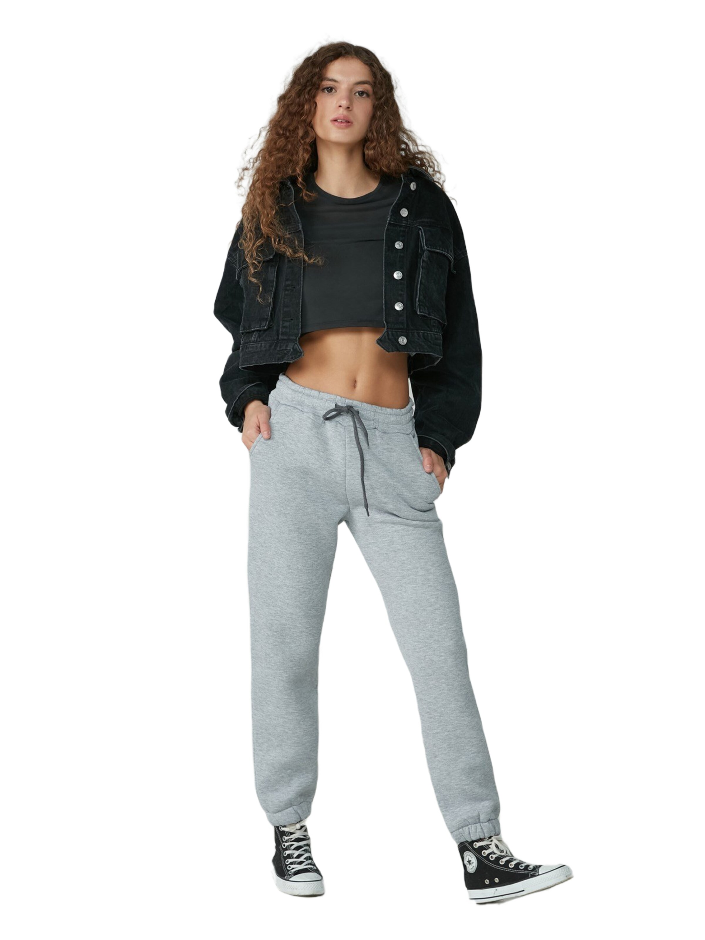 C&City Tapered Pyjamabroek in Grijs