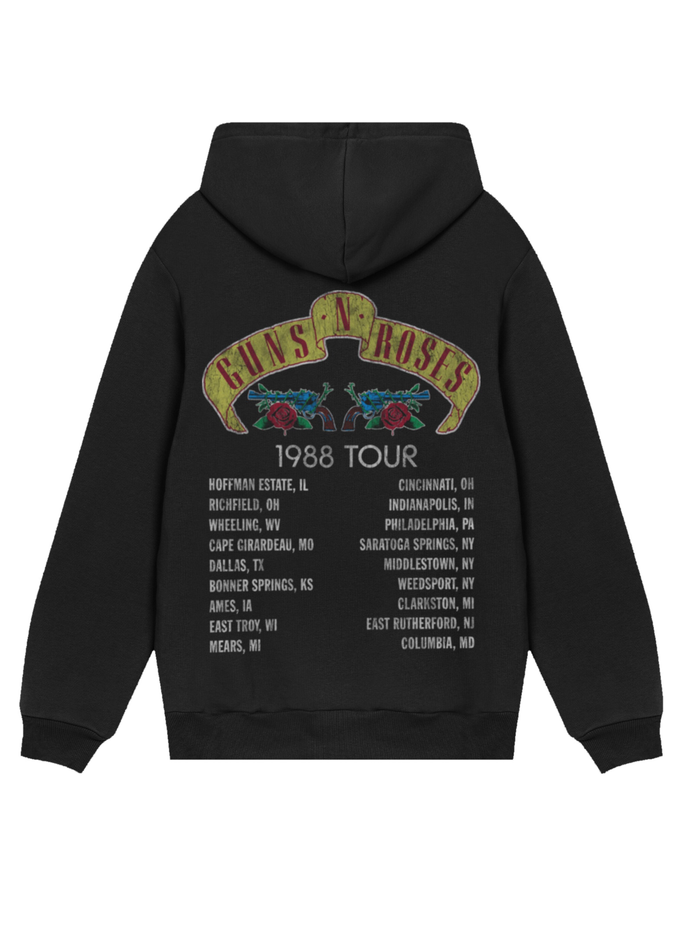 F4NT4STIC Sweater 'Guns N' Roses Skull Rock Band Merch' in Black