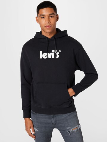 Coupe regular Sweat-shirt 'Relaxed Graphic Hoodie' LEVI'S ® en noir : devant