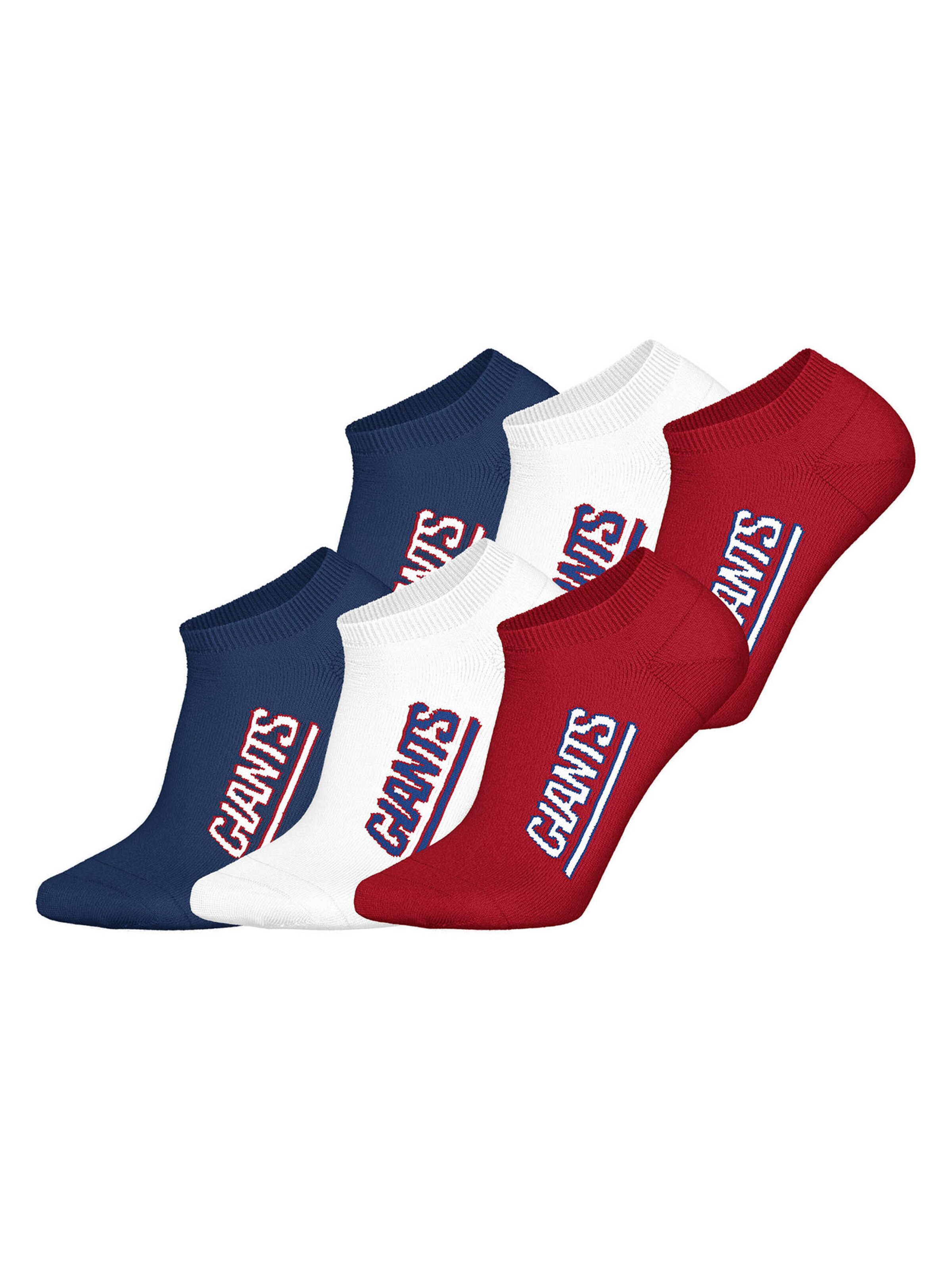 Huddle Chaussettes 'NY Giants Sneaker' en bleu foncé / rouge / blanc, Vue avec produit