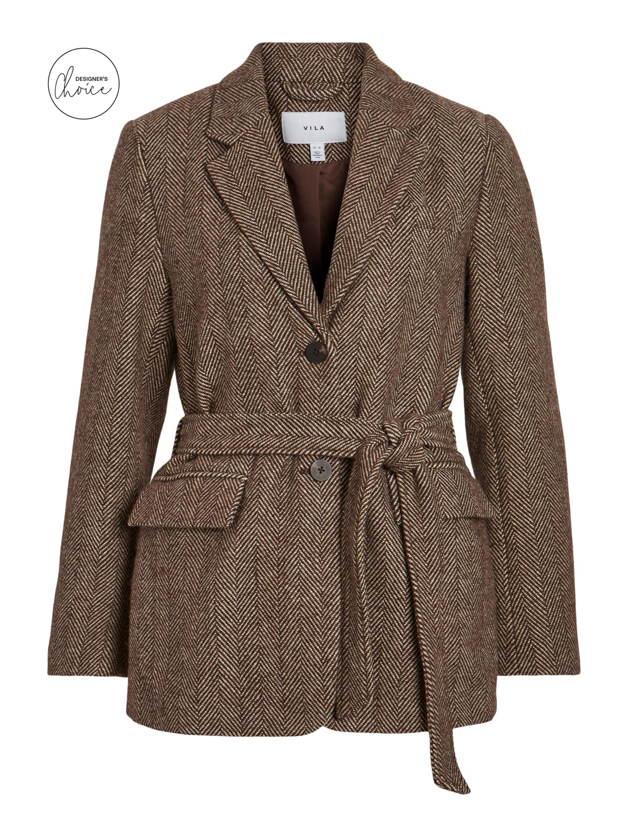 VILA Between-Seasons Coat 'VIHYNDA' in Brown: front