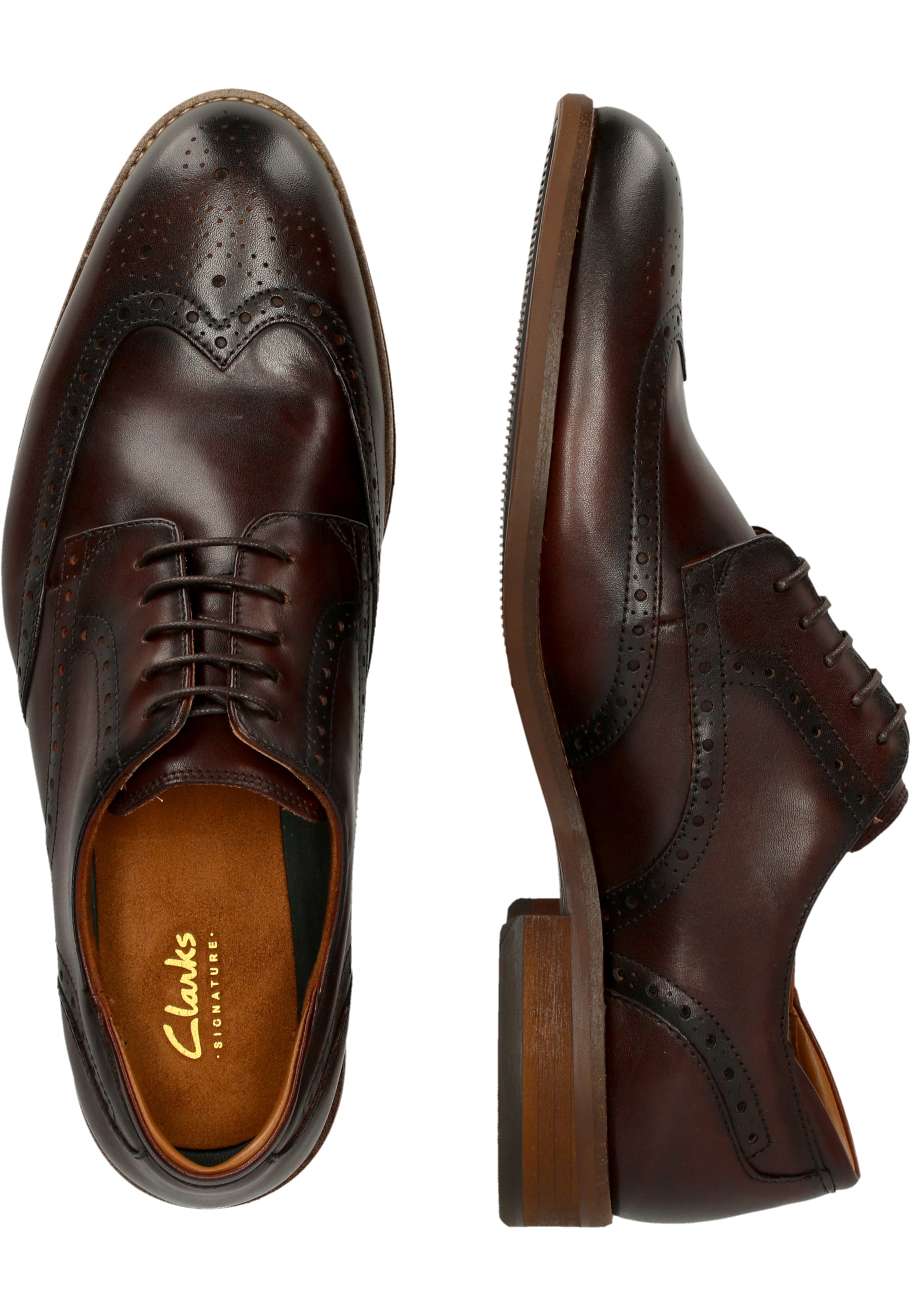 CLARKS Schnürschuhe 'CraftRemi Tip' in Braun