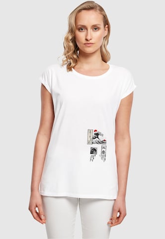 Merchcode Shirt 'Apoh - Hokusai Great Wave' in White: front