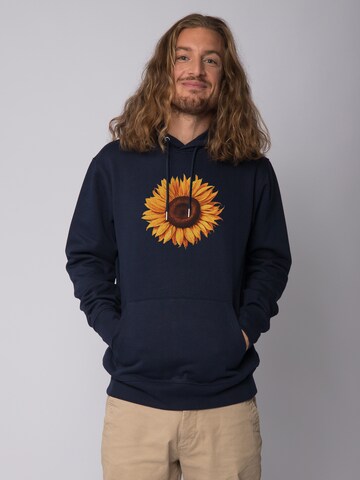 Sweat-shirt ' Sonnenblume ' Watapparel en bleu : devant