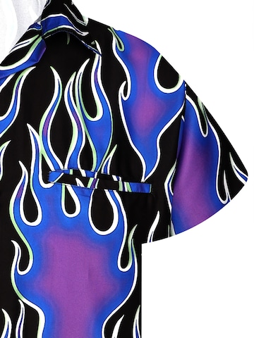 King Kameha Shirt 'Flames Wild' in Lila