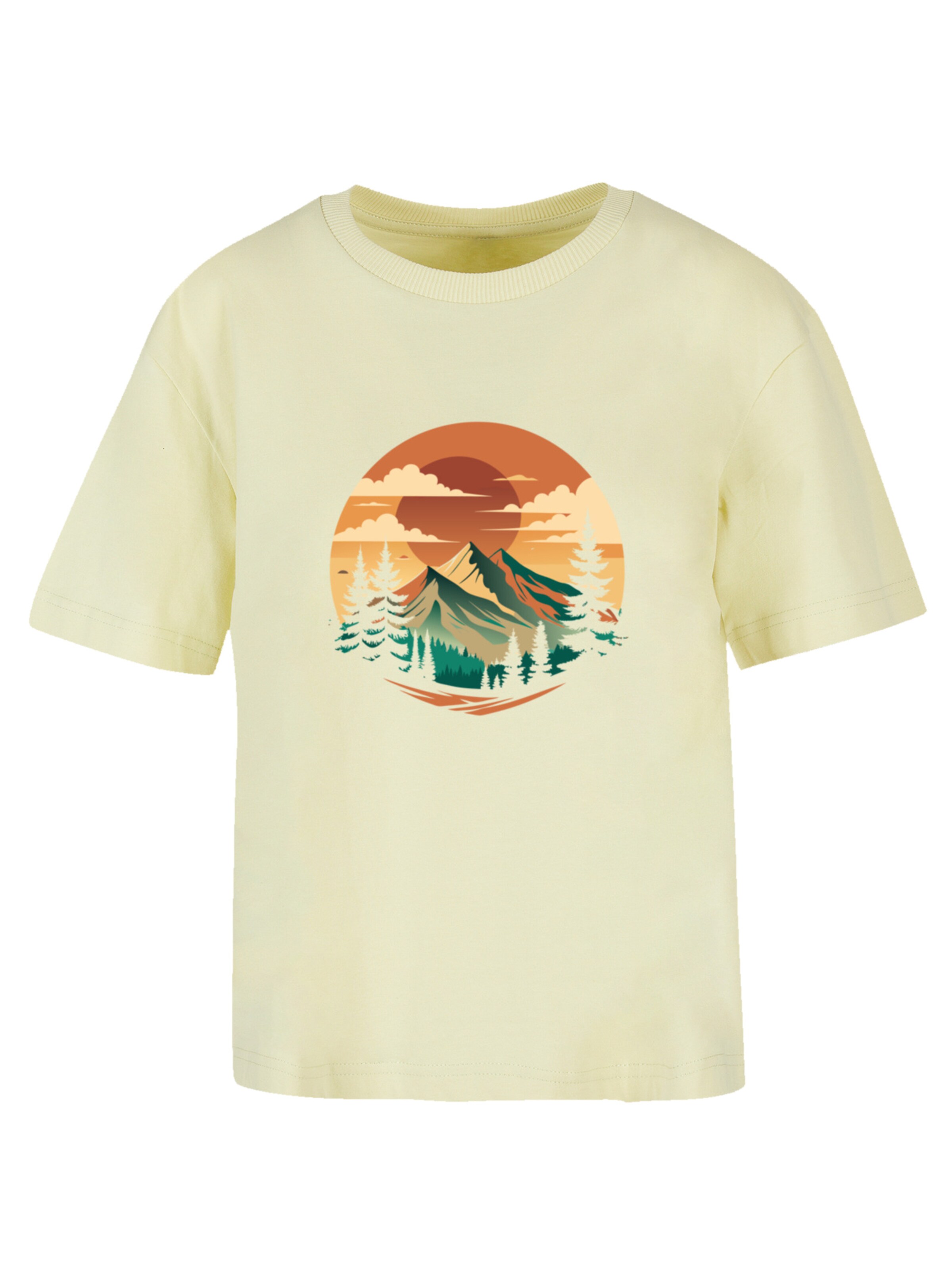 F4NT4STIC Shirt 'Sonnenuntergang Berglandschaft' in Yellow: front