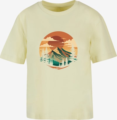 F4NT4STIC T-Shirt 'Sonnenuntergang Berglandschaft' in pastellgelb / mischfarben, Produktansicht