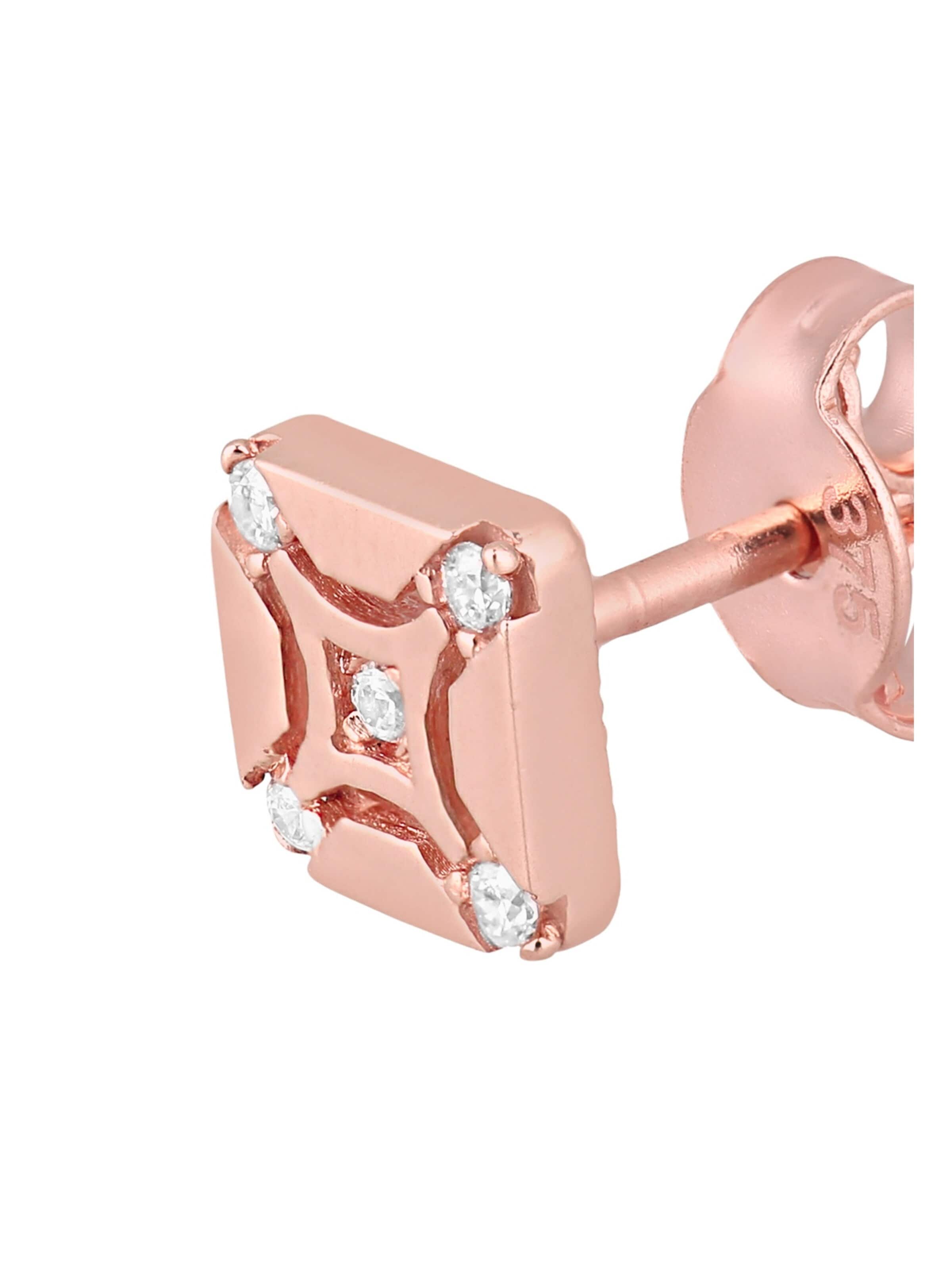 Boucles d'oreilles 'Ohrstecker aus 375 Roségold mit Zirkonia in Roségold' DIAMANT LETERNEL en or