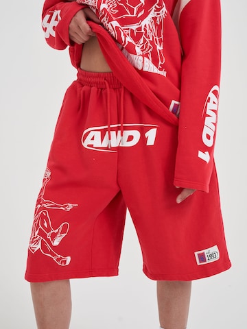 AND1 Široký strih Nohavice - Červená: predná strana