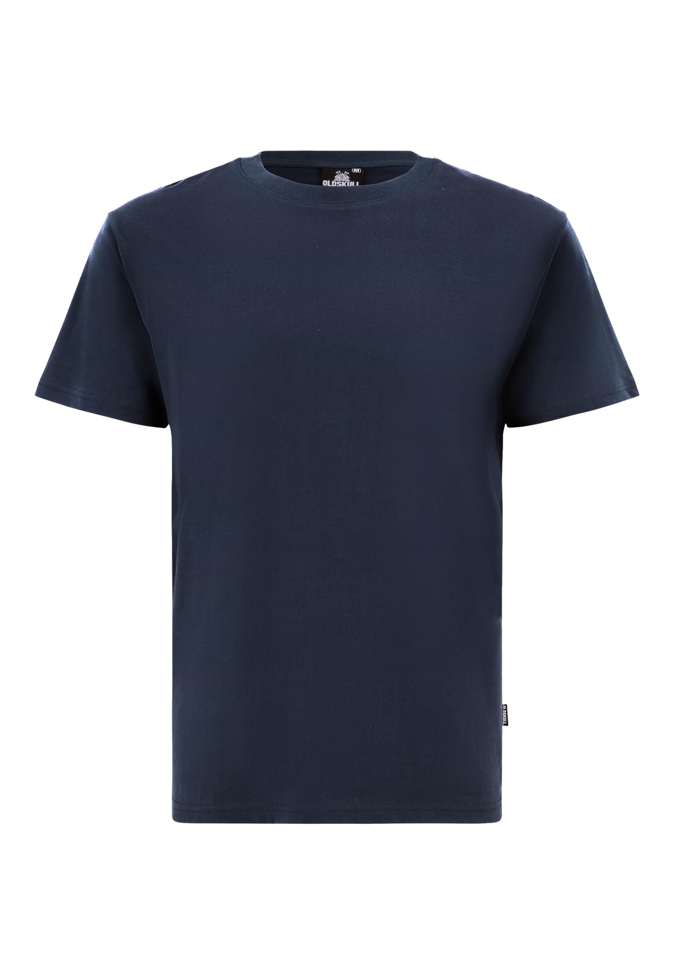 Oldskull Shirt 'Plain Basic' in Blue: front