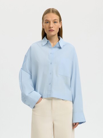 SELECTED Bluse 'SLFFastha' in Blau: Vorderseite