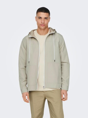 Only & Sons Between-season jacket 'Matt' in Grey: front